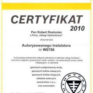 Certyfikat 2010