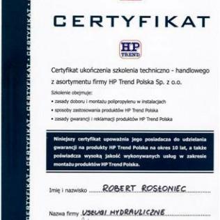 Certyfikat HP