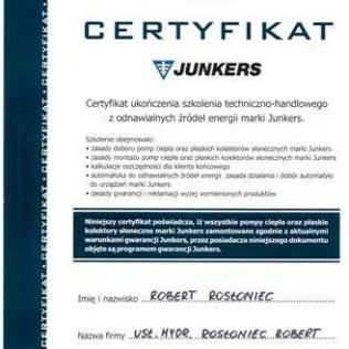 Certyfikat Junkers